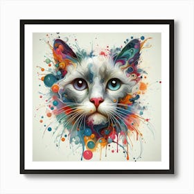 Colorful Cat 8 Art Print