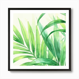 Watercolor Palm Leaves Art Print