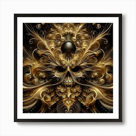 Gold Skull Art Print