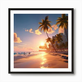 Waikiki Beach Art Print