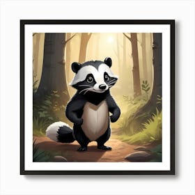 The joyful Badger Art Print