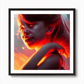 Girl With Red Hair Hyper-Realistic Anime Portraits 1 Poster