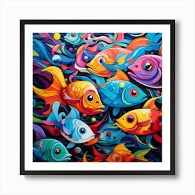 Colorful Fishes Art Print