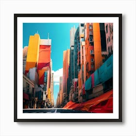 Street Scene In Hong Kong Art Print