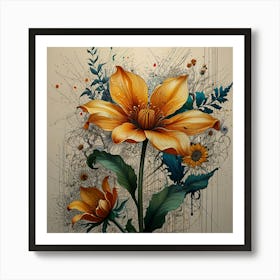 Flowers On A Wall Art Print