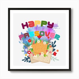 Happy Passovers Text Art Art Print