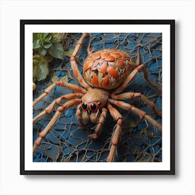 Spider On Netting Art Print
