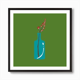 Flower Plant Vase Bottle Glass Art Print