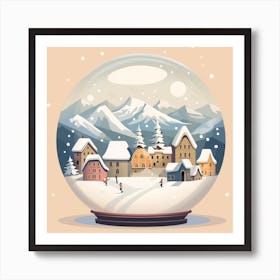 St Moritz Switzerland Snowglobe Art Print