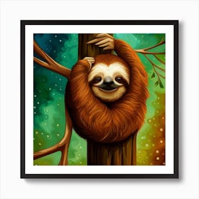 Pretty Sloth Art Print
