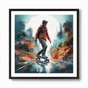 Armadiler Cool Kid Double Exposure Skateskate Park 7a836535 C769 4ebe 8266 A460907160c4 Art Print