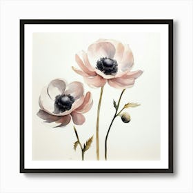 Illustration of delicate flowers on a white background 6 Art Print