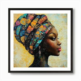 African Woman In A Turban Art Print