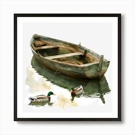 Springtime-Duck-Pond-Clipart.13 Art Print