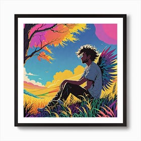 Angel In The Grass Art Print