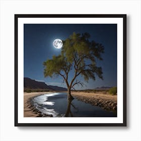 Lone Tree In The Desert Art Print