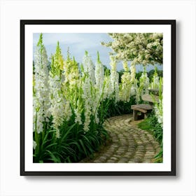 White Flower Garden Art Print