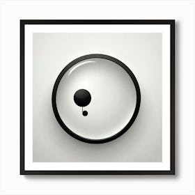 Eclipsed Echo: Black And White Circle And Dots Art Print