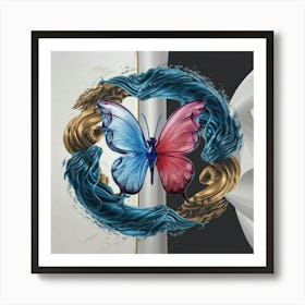 Butterfly On A Phone Art Print