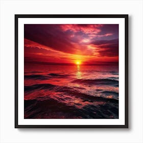 Sunset Over The Ocean 134 Art Print