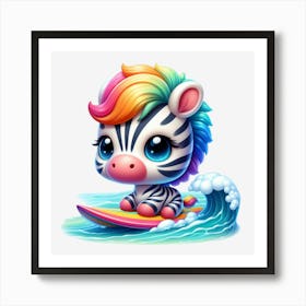 Rainbow Zebra Art Print