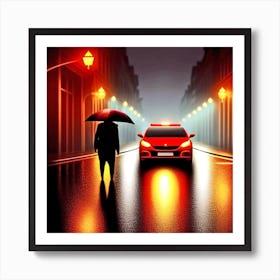 Rainy Night In The City 4 Art Print