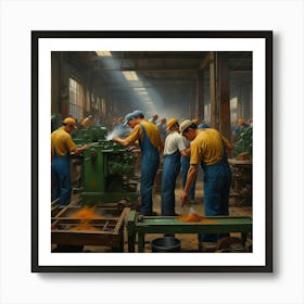 Factory Workers Art Print