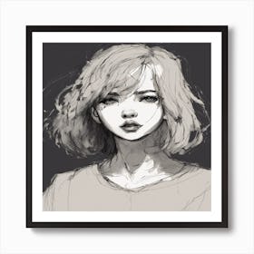 Girl With Short Hair Art Print