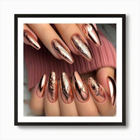 Rose Gold Nails 6 Art Print