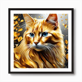 Golden Cat 8 Art Print