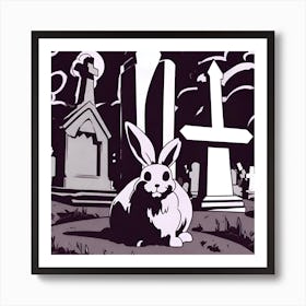 Graveyard Bunny Art Print