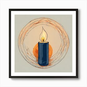 Candle In A Circle vector art Art Print