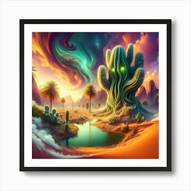 Cactus In The Desert Art Print