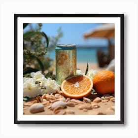 Orange drink on The Beach Art Print