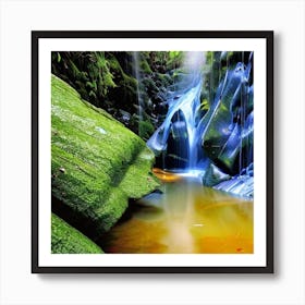 Waterfall In The Rainforest Art Print