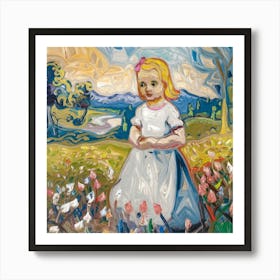 Little Girl In A Field Art Print