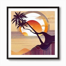 Sunset At The Beach 158 Art Print