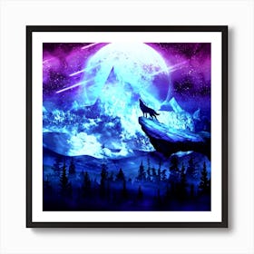 Wolf Howling Art Print