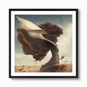 Girl In The Wind Art Print