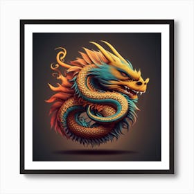 Mystical Chinese Dragon (2) Art Print