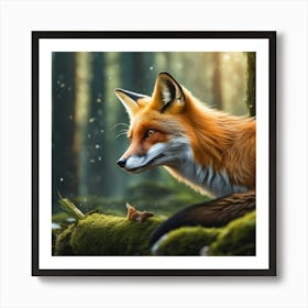 Red Fox In The Forest 49 Art Print