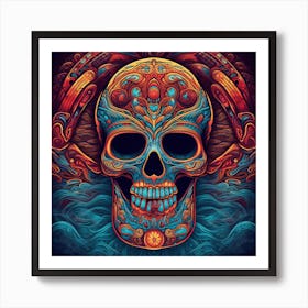 Day Of The Dead Skull 10 Art Print