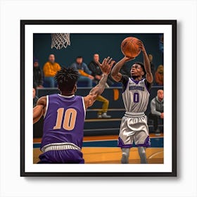 Basketball Player In Action 1 Art Print