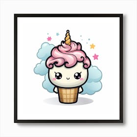 Kawaii Unicorn 19 Art Print