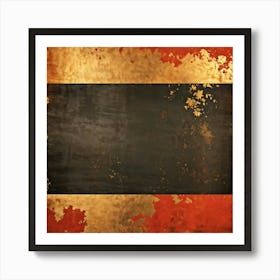 Abstract Vintage Thanksgiving Design Featuring Weathered Metallic Gold Paint Splashes On A Warm Pape (1) Art Print