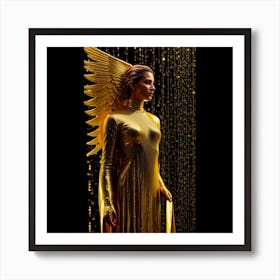Gold Binary Angel Art Print