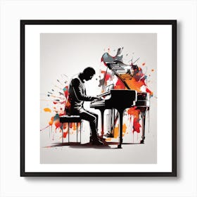 Man Playing The Piano Art Print