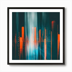 Abstract Cityscape With Lights Art Print