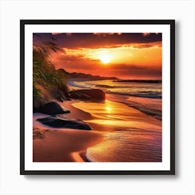 Sunset On The Beach 302 Art Print