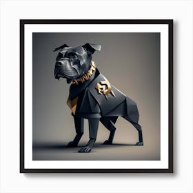 Black And Gold Dog Art Print